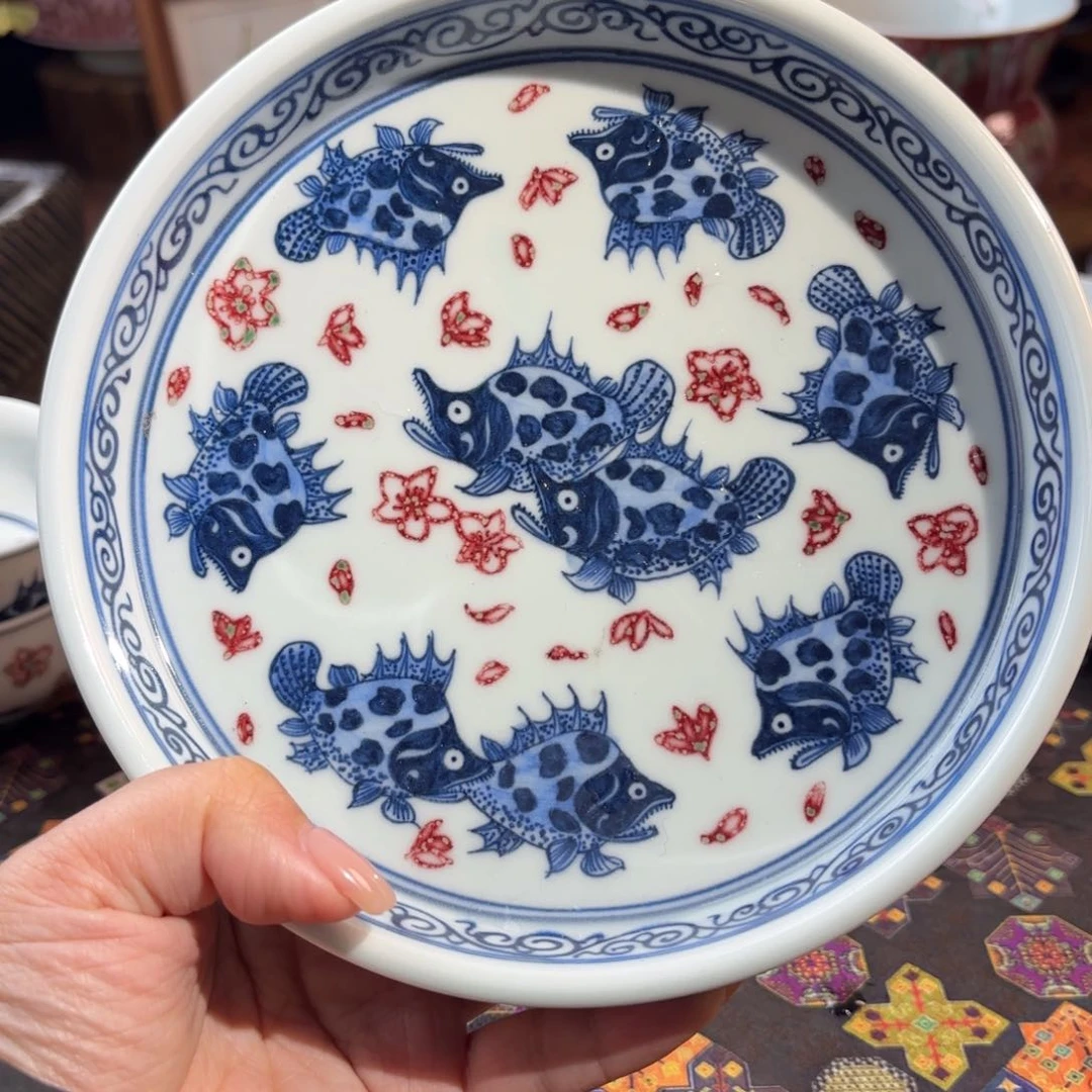 陶年末清仓青花手绘杯杯壶承