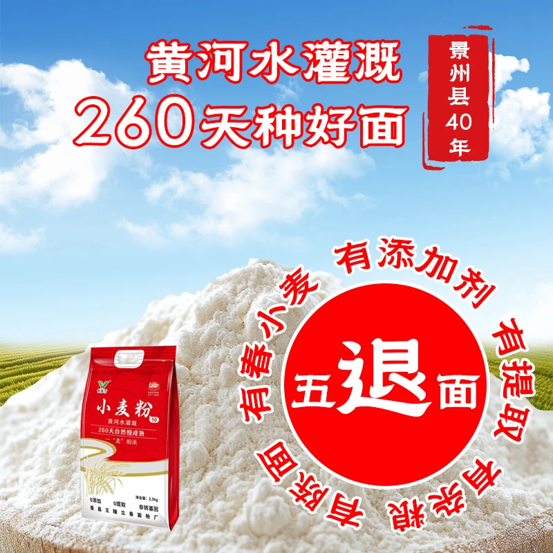 恒亦雪零添加冬小麦河北硬质冬麦面粉面点美食10粉高筋面粉升级版