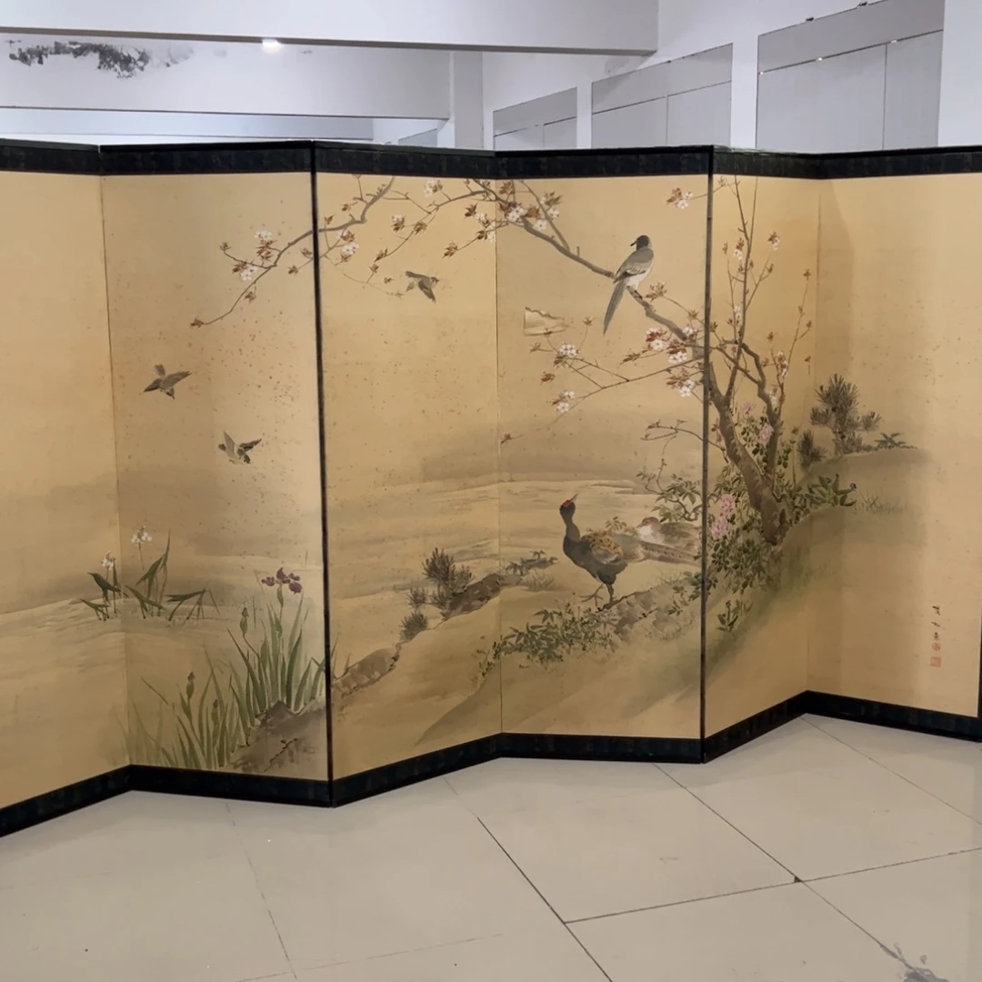 绘画屏风框画茶空间设计