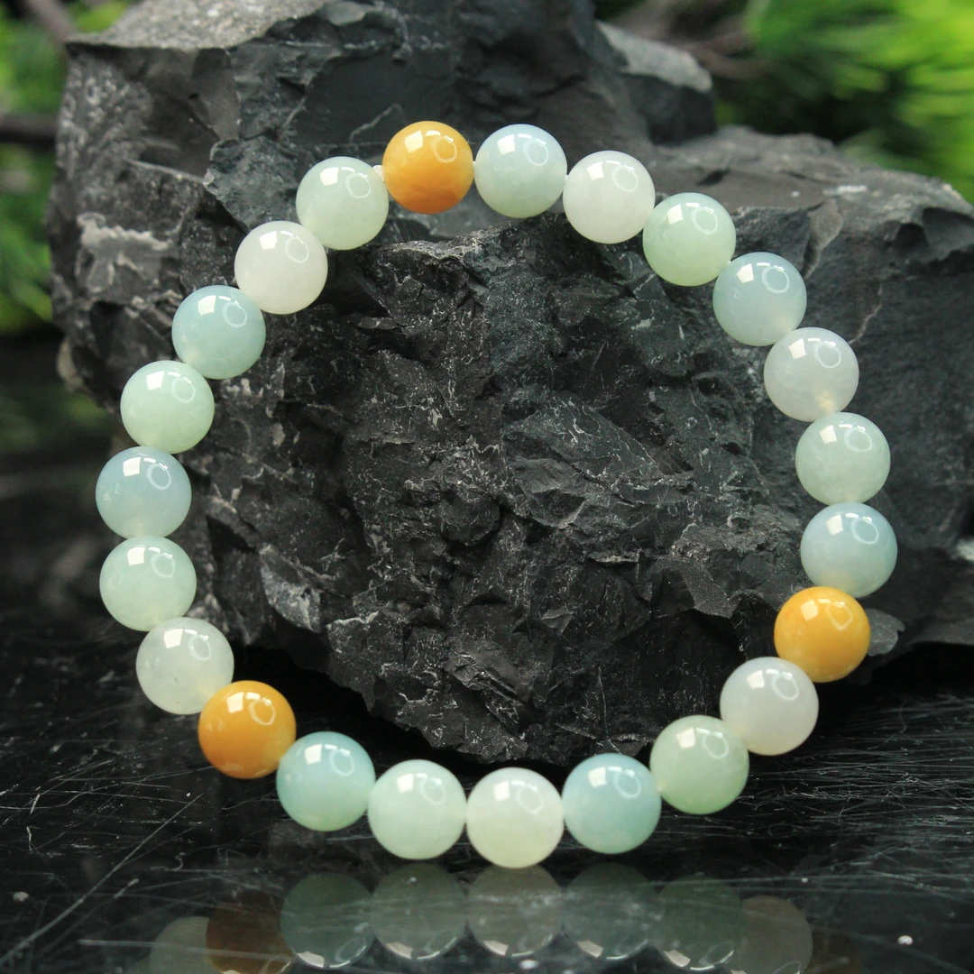 41ZB天然缅甸A货翡翠多宝手串/700856嘉禾臻宝