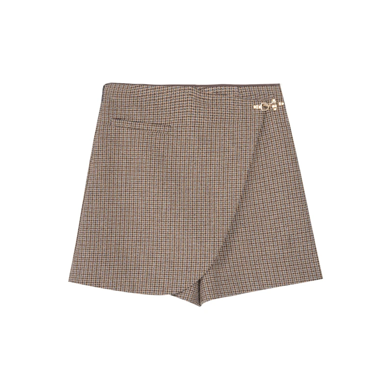 【刘校长专属】她翼冬季时尚百搭格纹经典短裤DT5301354532