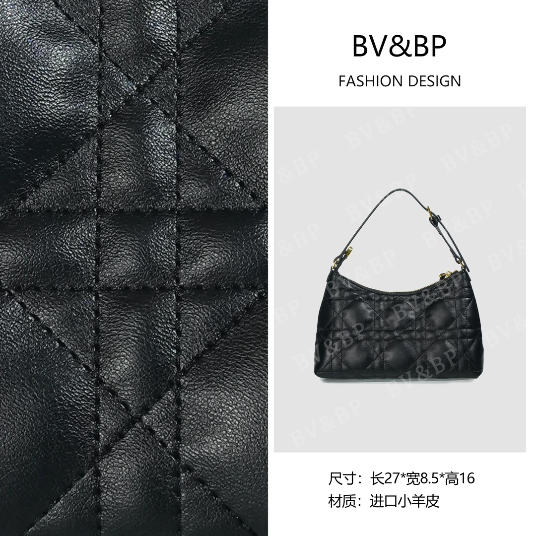 BV&BP· 原创设计 真皮高定单肩斜挎包   BV241067-黑色