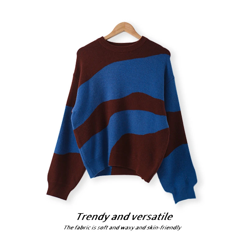 春季情侣套头圆领毛衣休闲通勤休闲百搭00647柔软洋气衣服