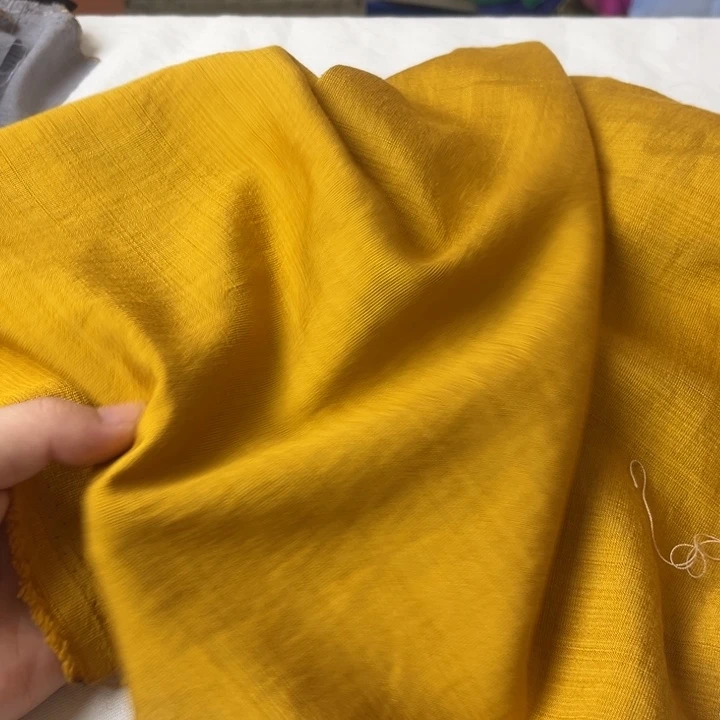 棉混纺姜黄麻棉2米