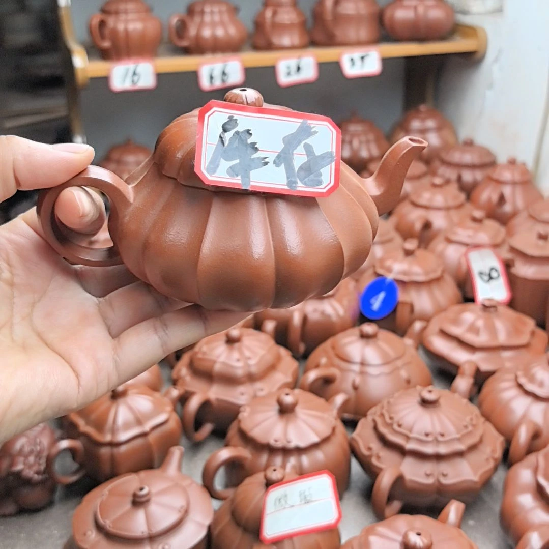紫砂茶壶朱泥筋纹君德240cc