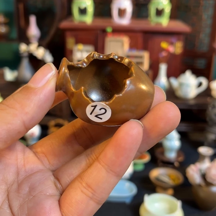 摆件微陶老王迷你花瓶