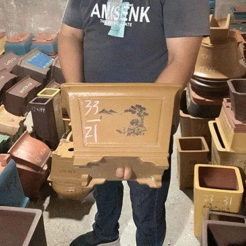 紫砂花盆手工制作