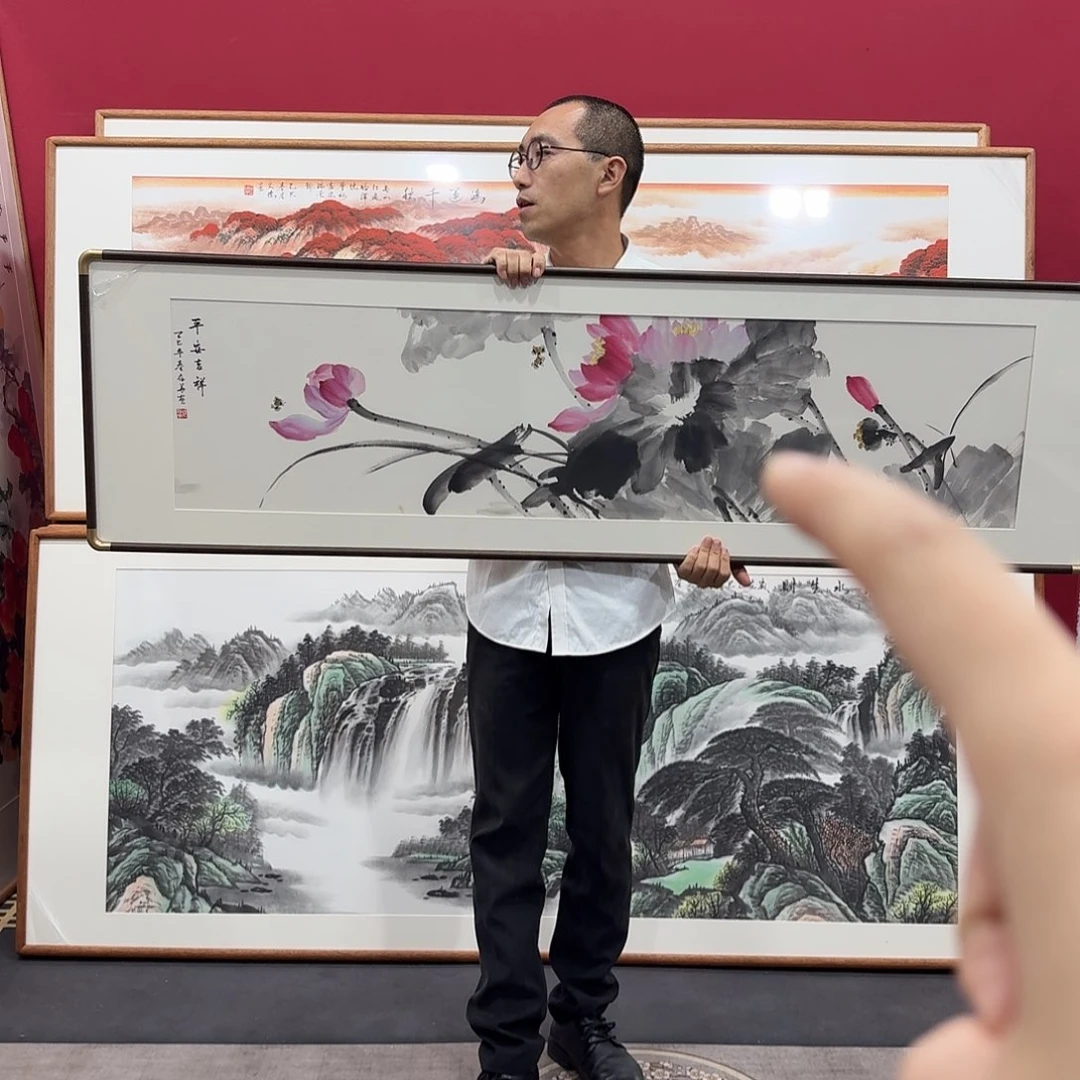 国画带框绘画160/45尺寸