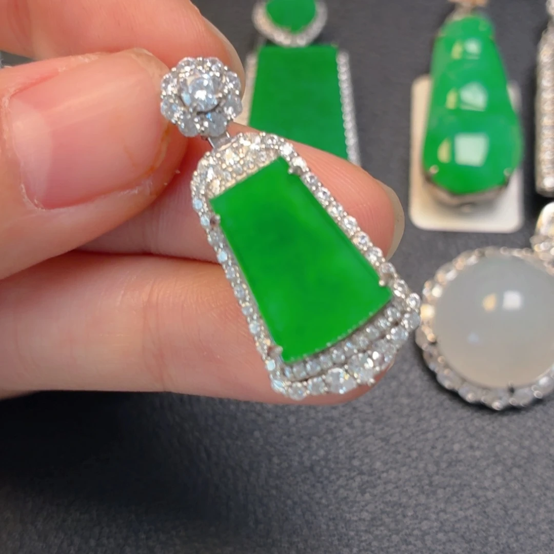 翡翠银S925镶嵌吊坠(不含链)