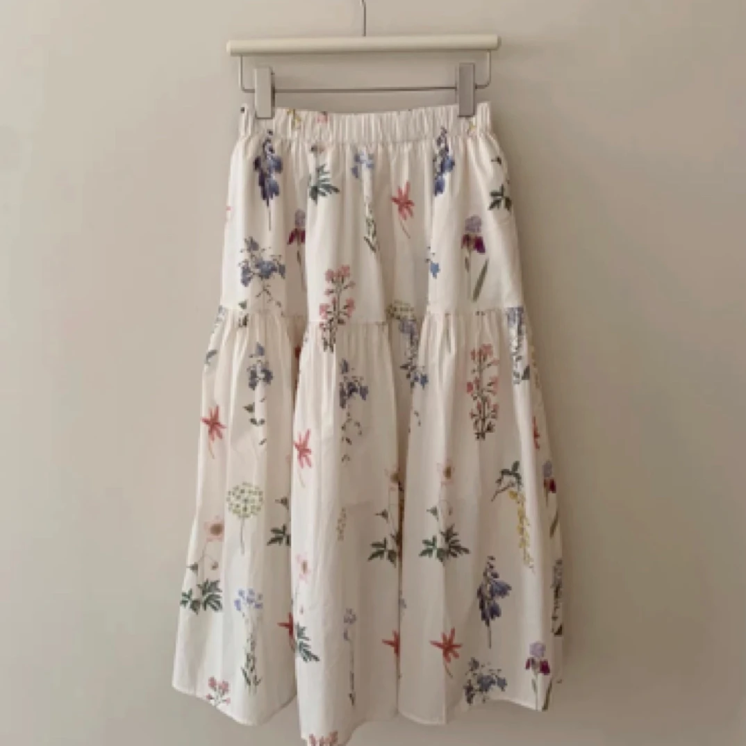 【半裙-8111】花朵半身裙高腰百搭松紧腰显瘦夏季中长款A字大摆