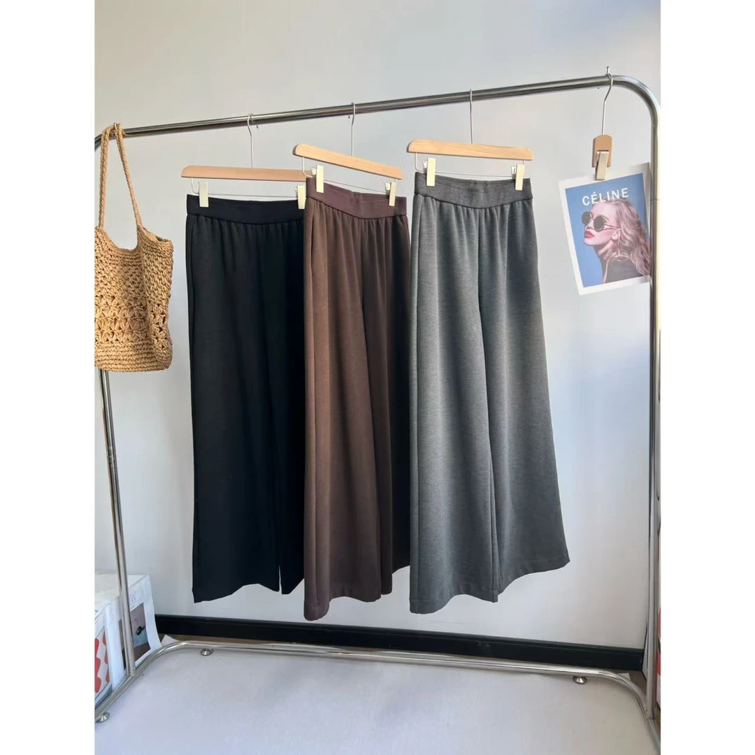 小静折扣~HZ957 高腰舒适宽腰边柔软休闲直筒阔腿裤（卡码拍大）