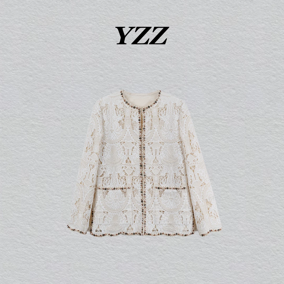 YZZ “米亚”高定绣花手工钉珠气质国风外套 810817