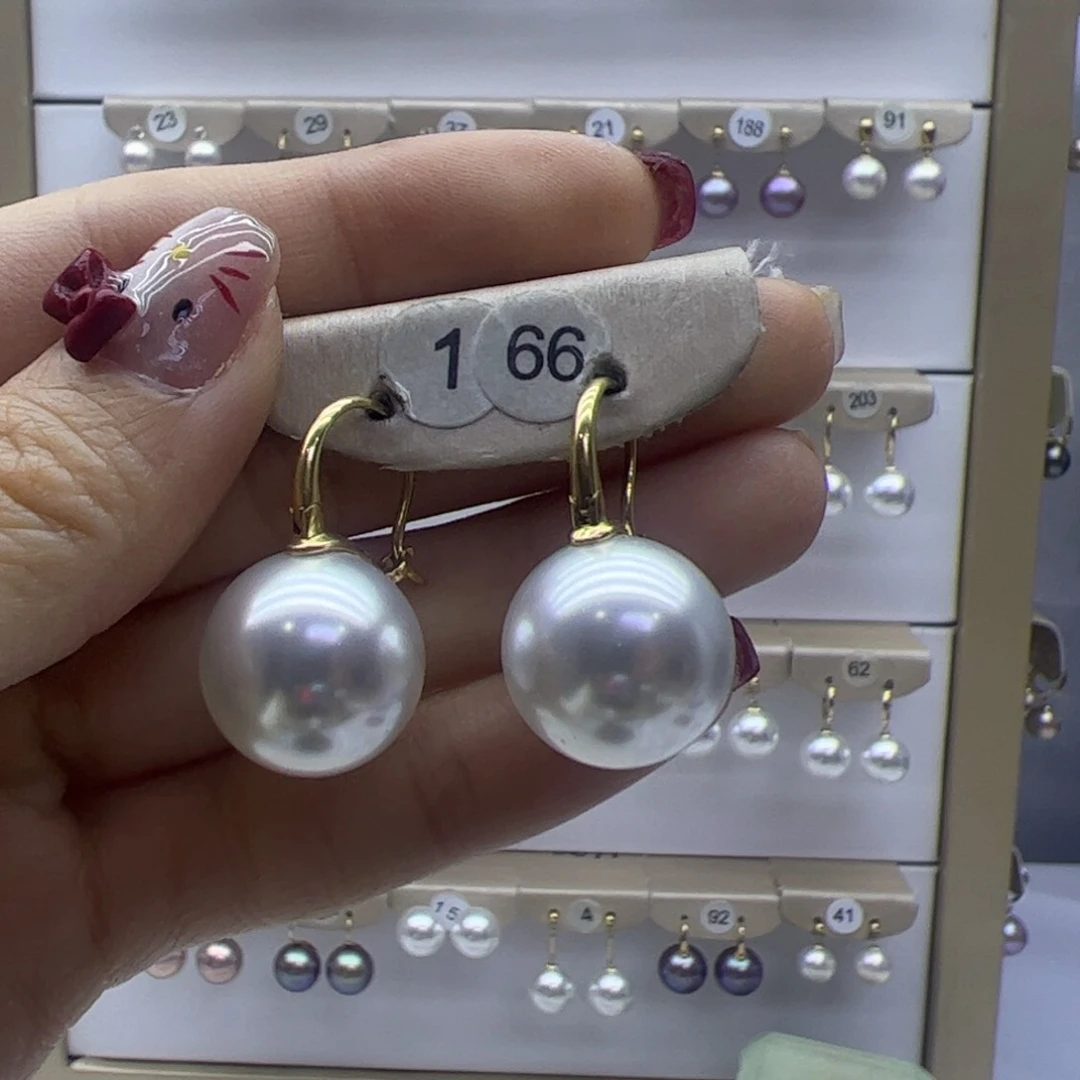 淡水珍珠耳饰18K金镶嵌