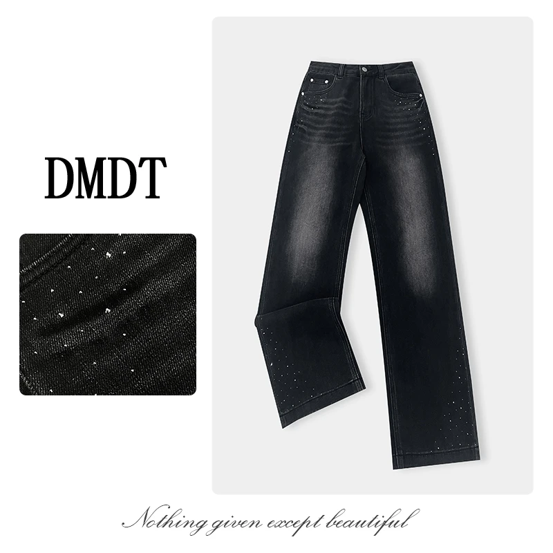 【DMDT潮牌】新品 “腿精”显腿长烫钻显瘦女休闲牛仔裤69128