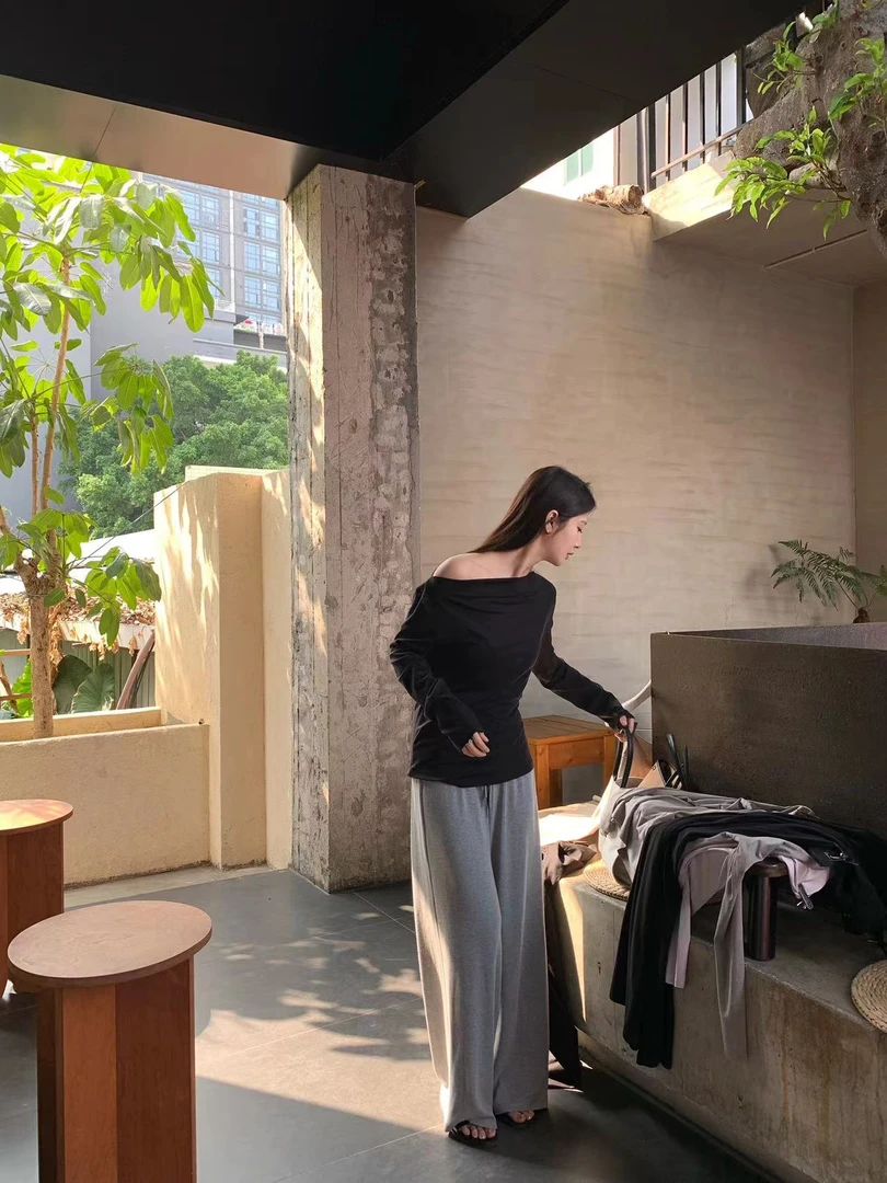 温柔瑶-Ersan#气质一字肩上衣#1004【福福】