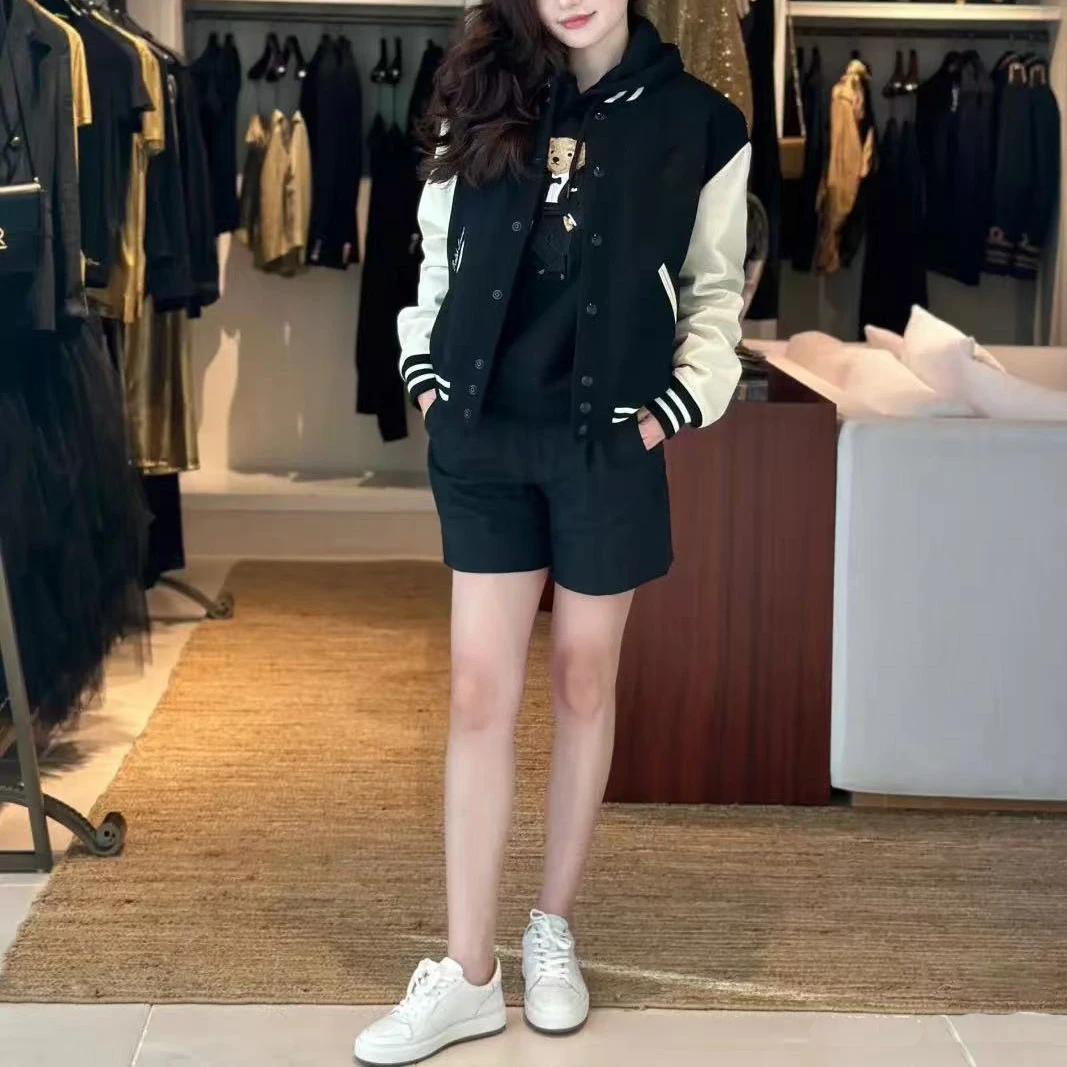 宝丫轻奢 情侣款宽松版休闲夹克棒球短外套K1401