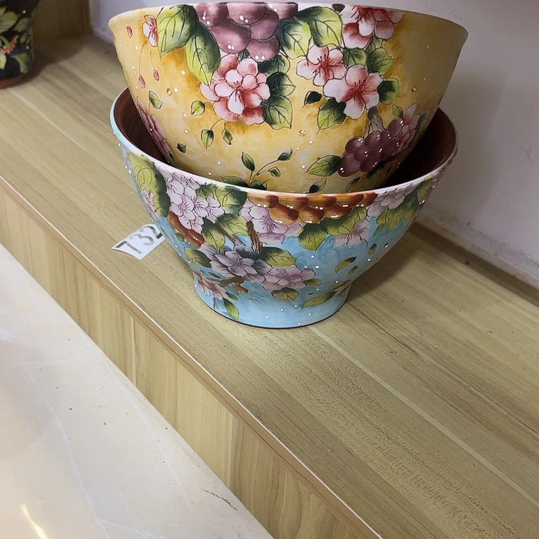 旂***妈景德镇炫彩手绘景德镇陶瓷花盆