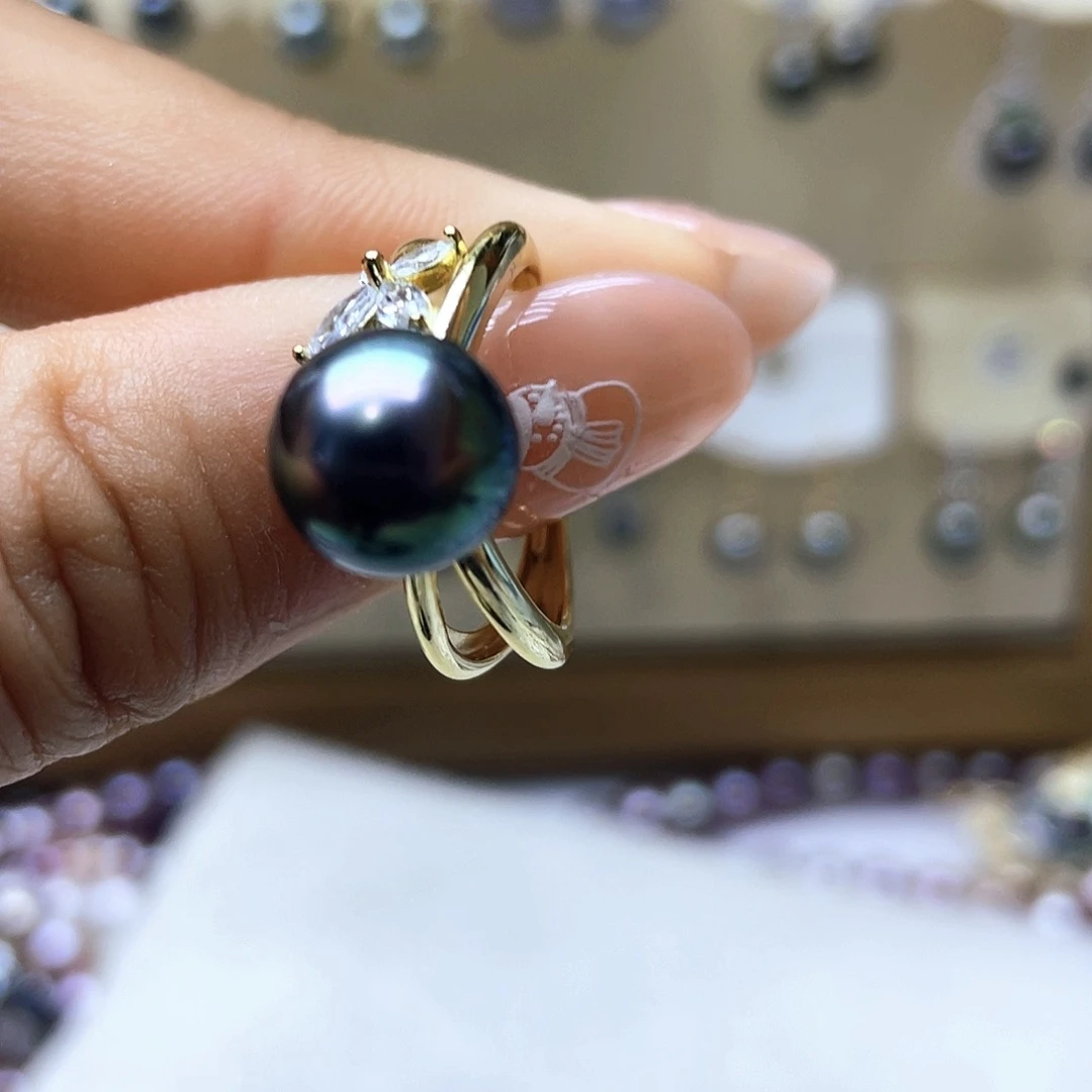 海水珍珠戒指银S925镶嵌