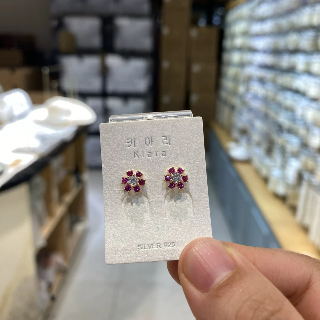 925银耳饰 0904琪娅拉品牌新款s925纯银镀螺丝帽耳钉养耳耳环