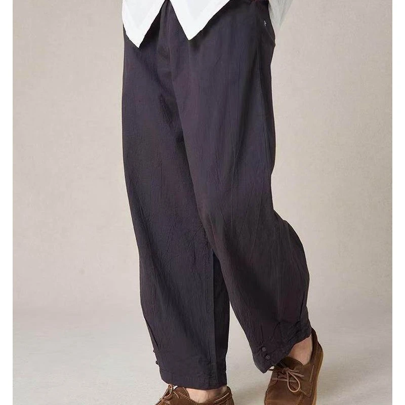 娜家·国风【棉麻·禅意】男士盘扣收脚裤NJW（宽松）复古裤子休闲裤