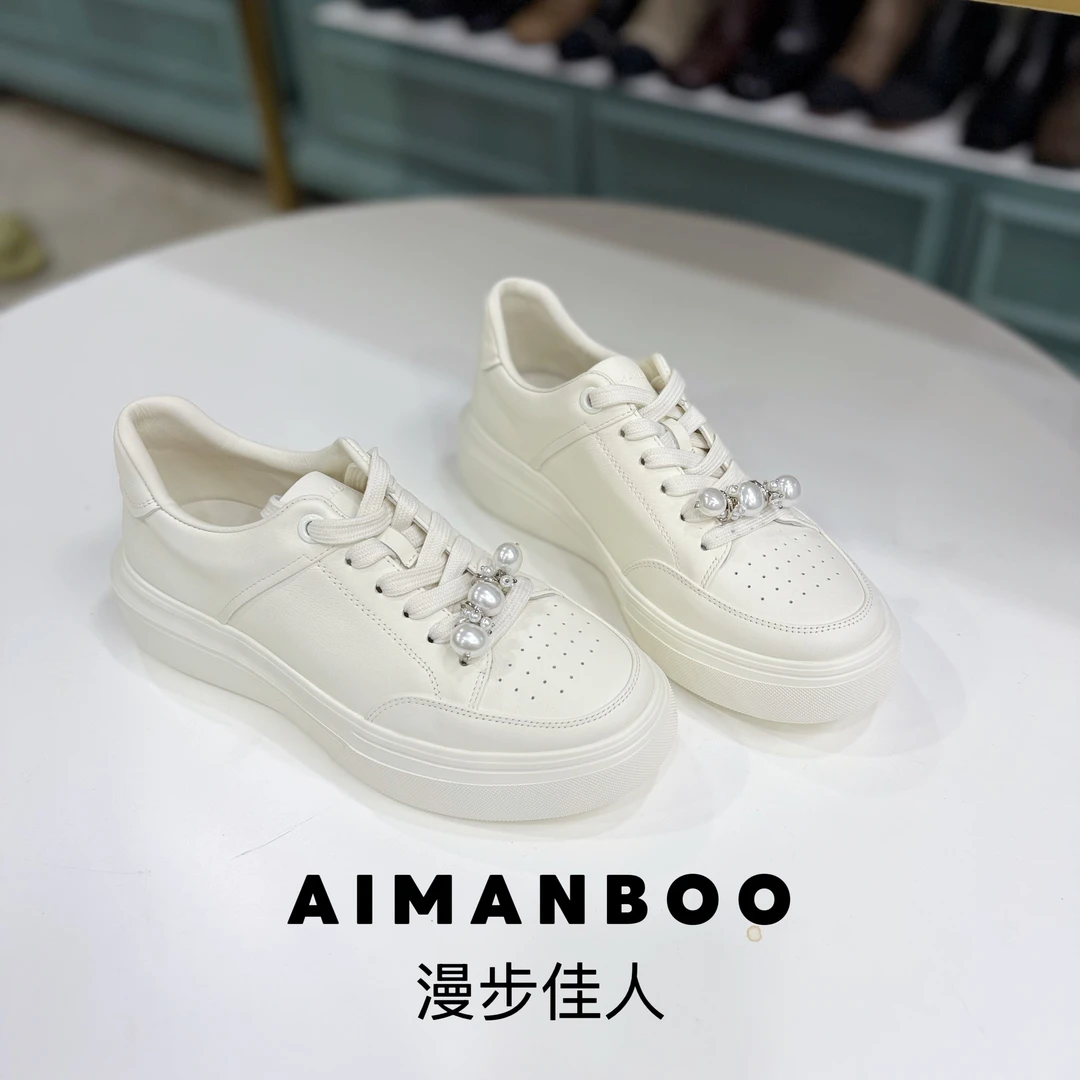 【漫步佳人】3520 34501时尚休闲鞋女鞋女士纯色秋季水钻厚底串珠