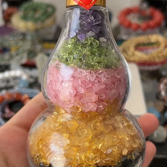 水晶摆件未镶嵌矿坑葫芦