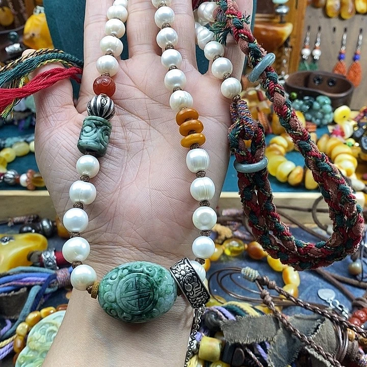 翡翠未镶嵌项链项链