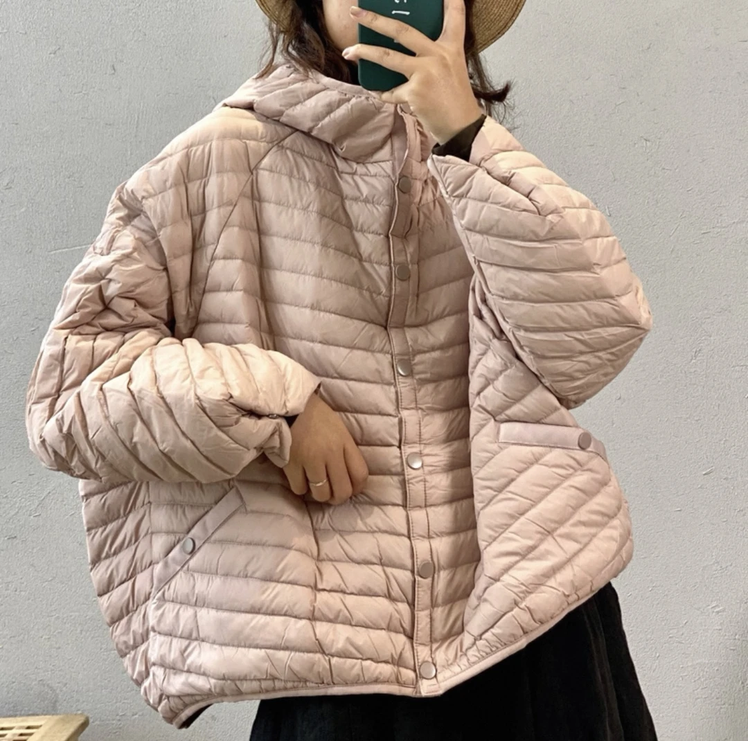 轻薄连帽复古文艺秋冬新款设计感时髦百搭洋气小个子外套