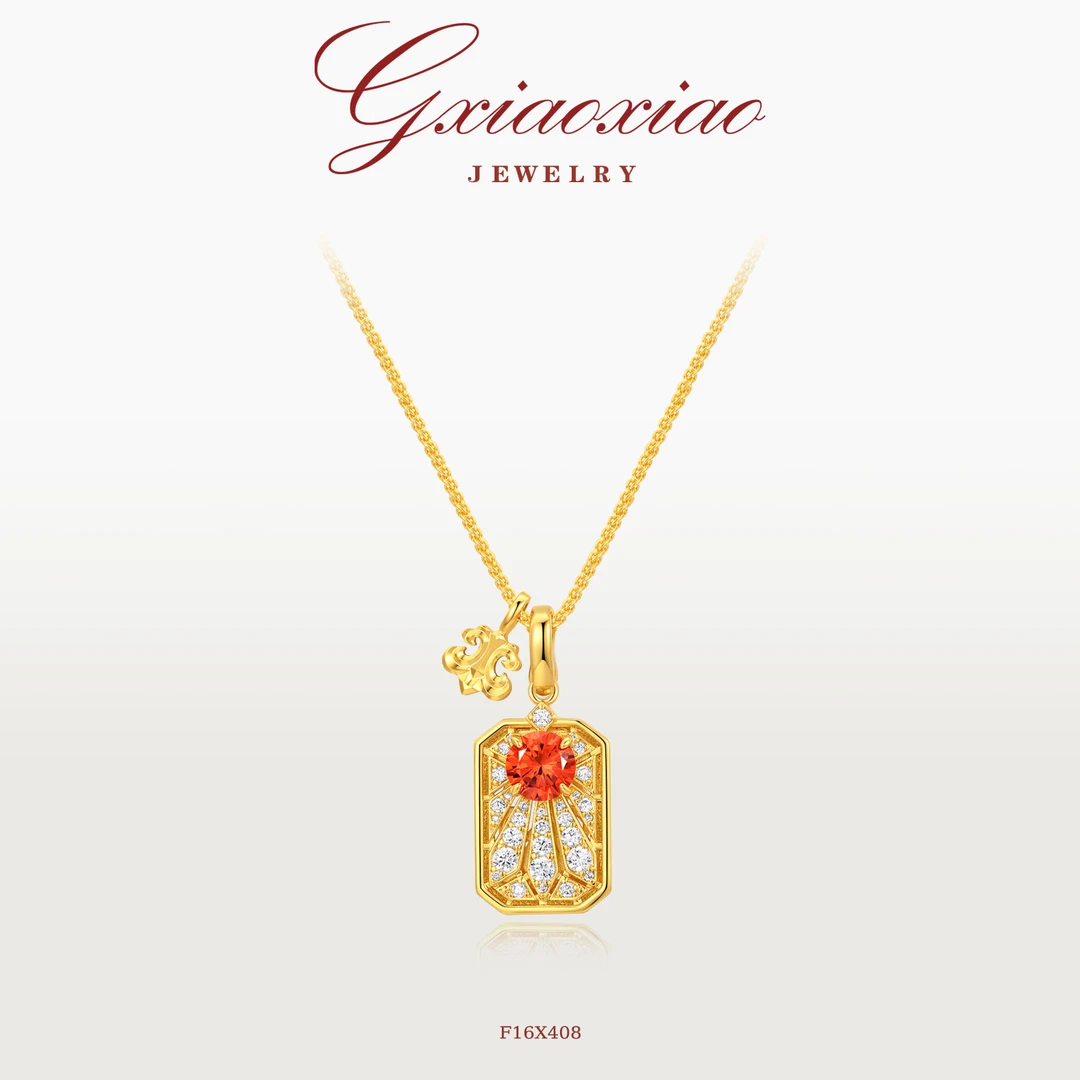 铜合金项链 【落日无事牌】法式轻奢高级感鸢尾花项链 F16X408