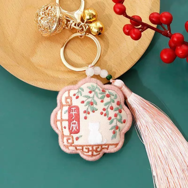 diy平安刺绣手工钥匙扣香囊材料包随身香囊福袋送给情侣闺蜜礼物