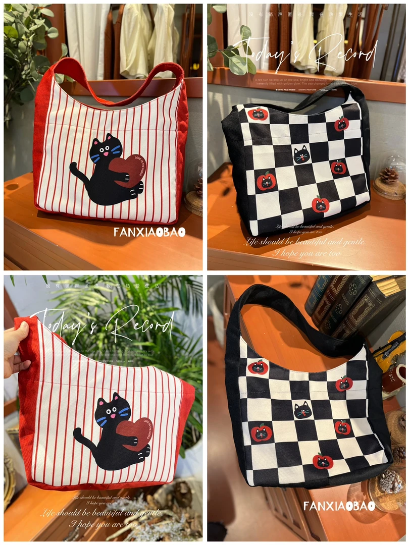 单肩包托特包通勤风日系时尚网红肩包韩版便携防水高颜值卡通