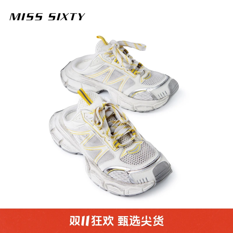 Miss Sixty春季新款运动鞋女包头半拖鞋设计做旧风格懒人鞋