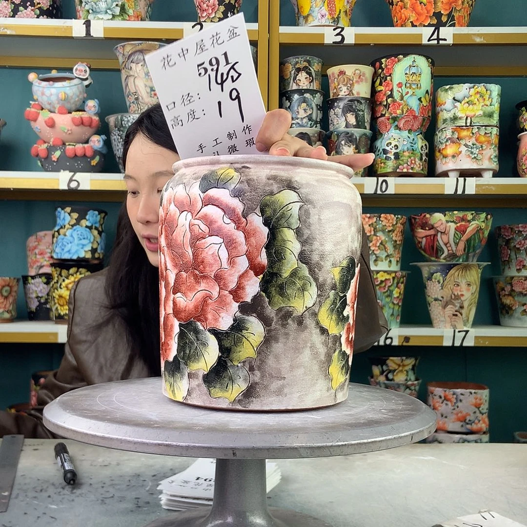 陶景德镇手工花盆591