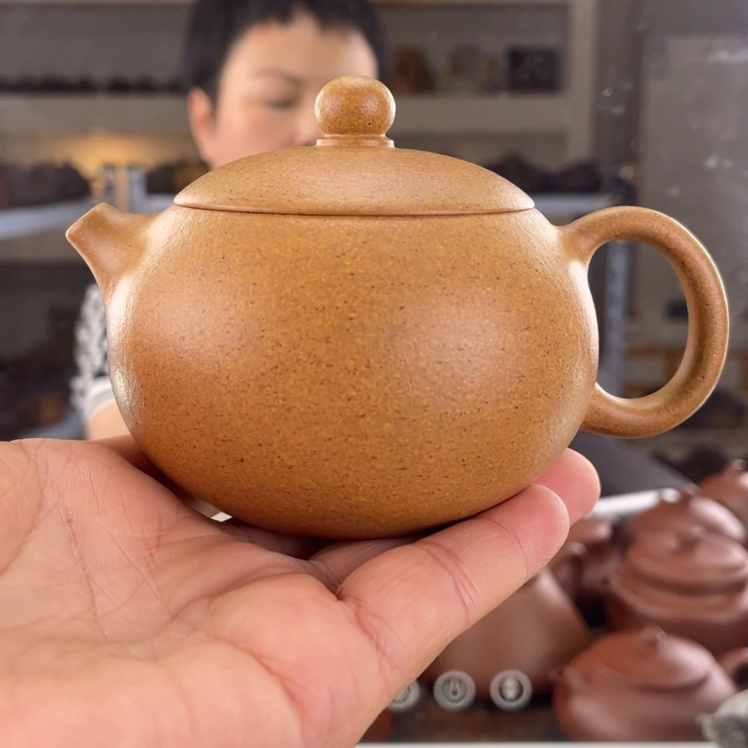 茶壶紫砂黄金段手磨料全手工西施200cc