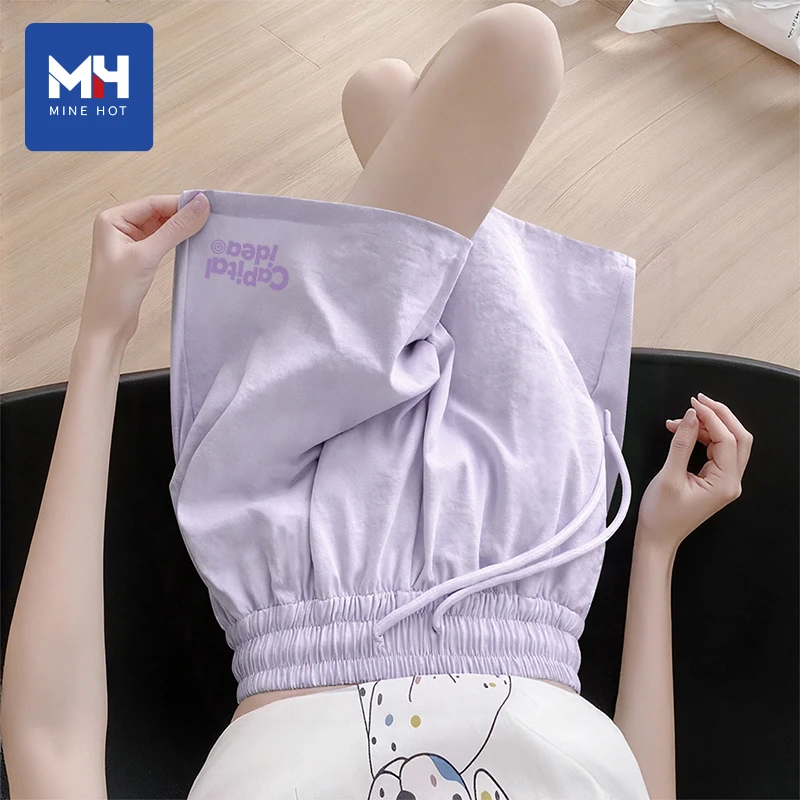 唐狮集团MH紫色运动短裤女2025新款夏外穿休闲防晒冰丝速干短裤P