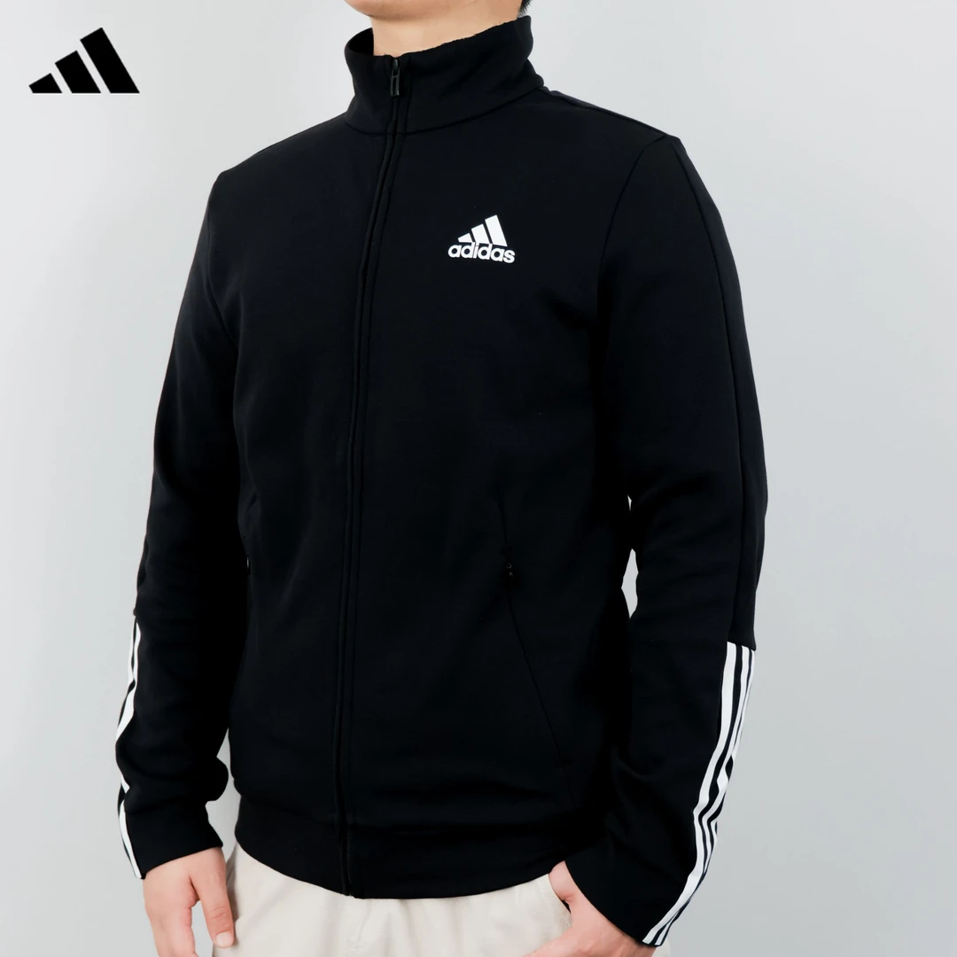 adidas/阿迪达斯夹克男装新款防风潮流外套GV5338 黑色针织/修身