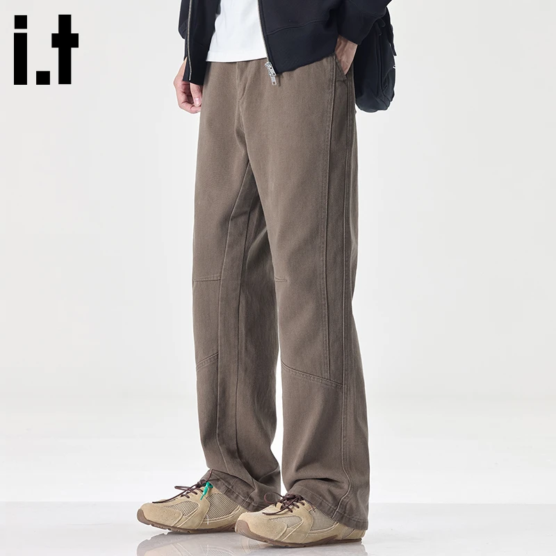 i.t:CHOCOOLATE复古百搭休闲裤男士2025秋冬美式潮流宽松直筒长裤