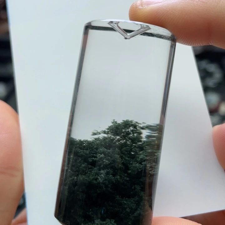 水晶颈饰未镶嵌绿幽灵聚宝盆柱子定制