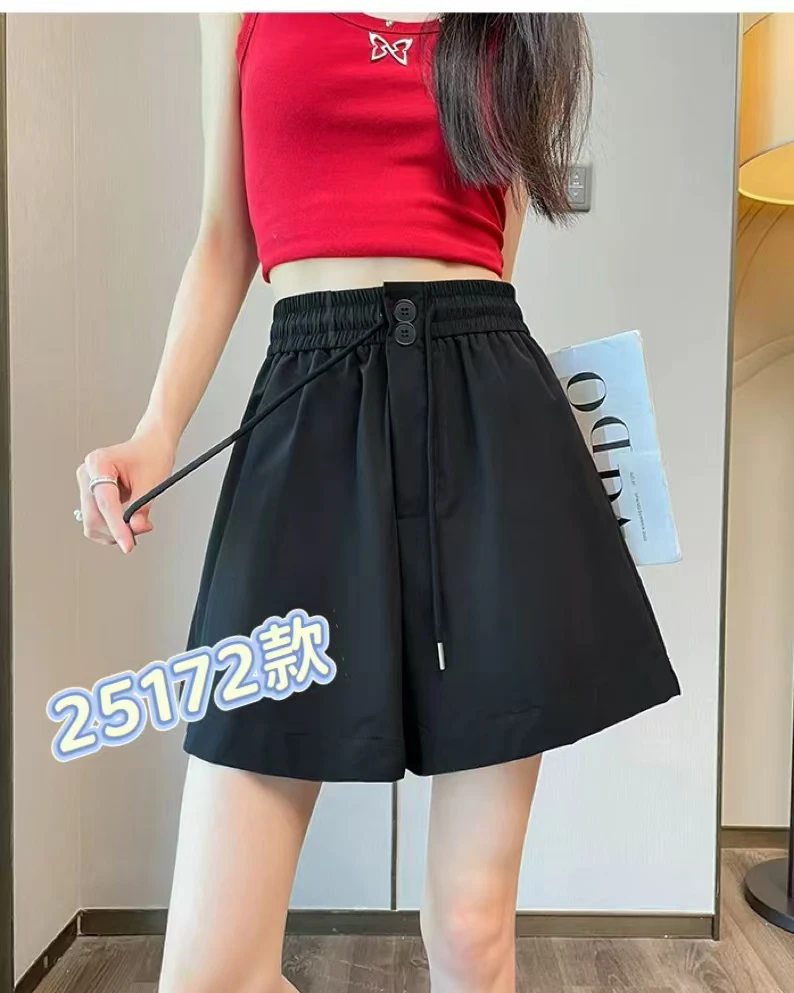 25172极简风夏季薄款短裤裤子宽松ins高腰显瘦