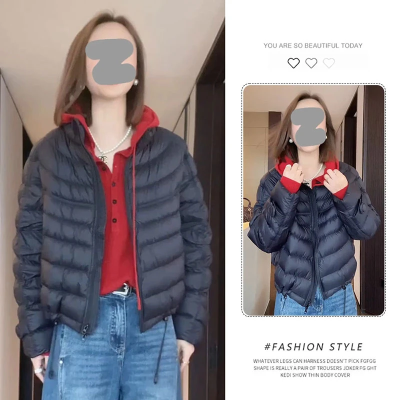 韩系2025冬季新款排骨网红棉服女轻薄棉衣超好看小个子棉袄厚外套