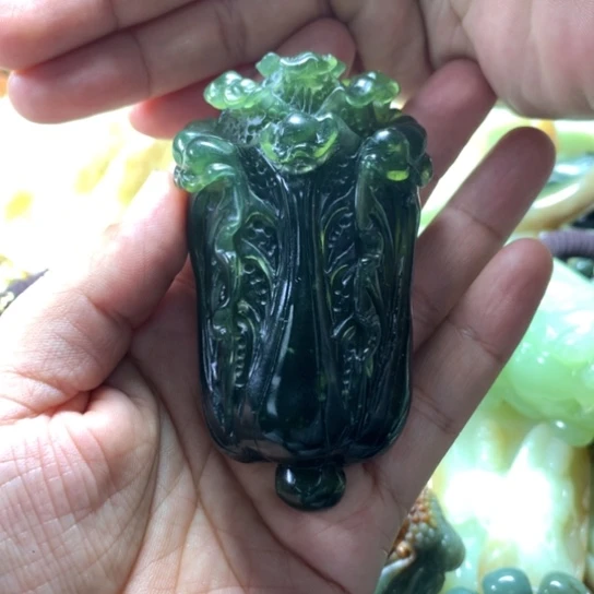 蛇纹石玉岫玉手把件未镶嵌用****3