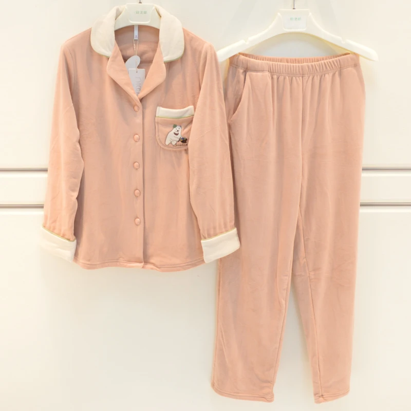 彩色品牌睡衣女士冬家居服20668