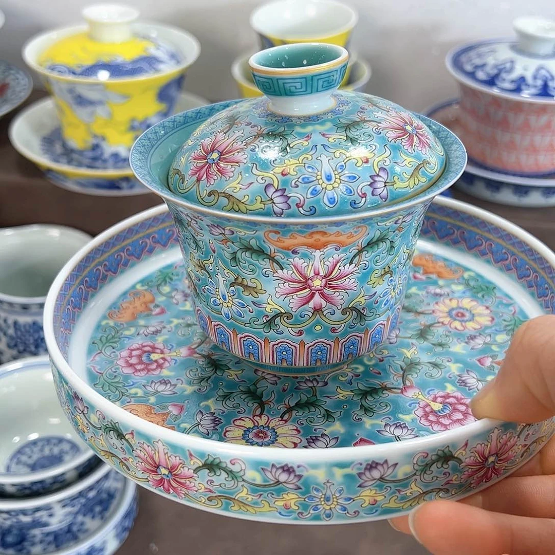 盖碗全场七景德镇景德镇景德镇窑烧