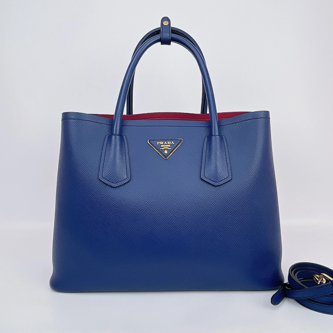 95新 Prada/普拉达 普拉达 Double牛皮手提单肩包底长34 C935