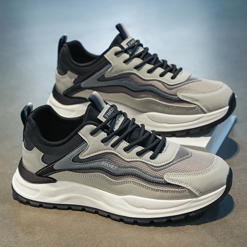 潮牌男鞋2025秋季外穿网面透气新款运动休闲跑步男士老爹阿甘潮鞋