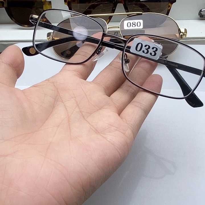 无框款方款式白水晶300花镜