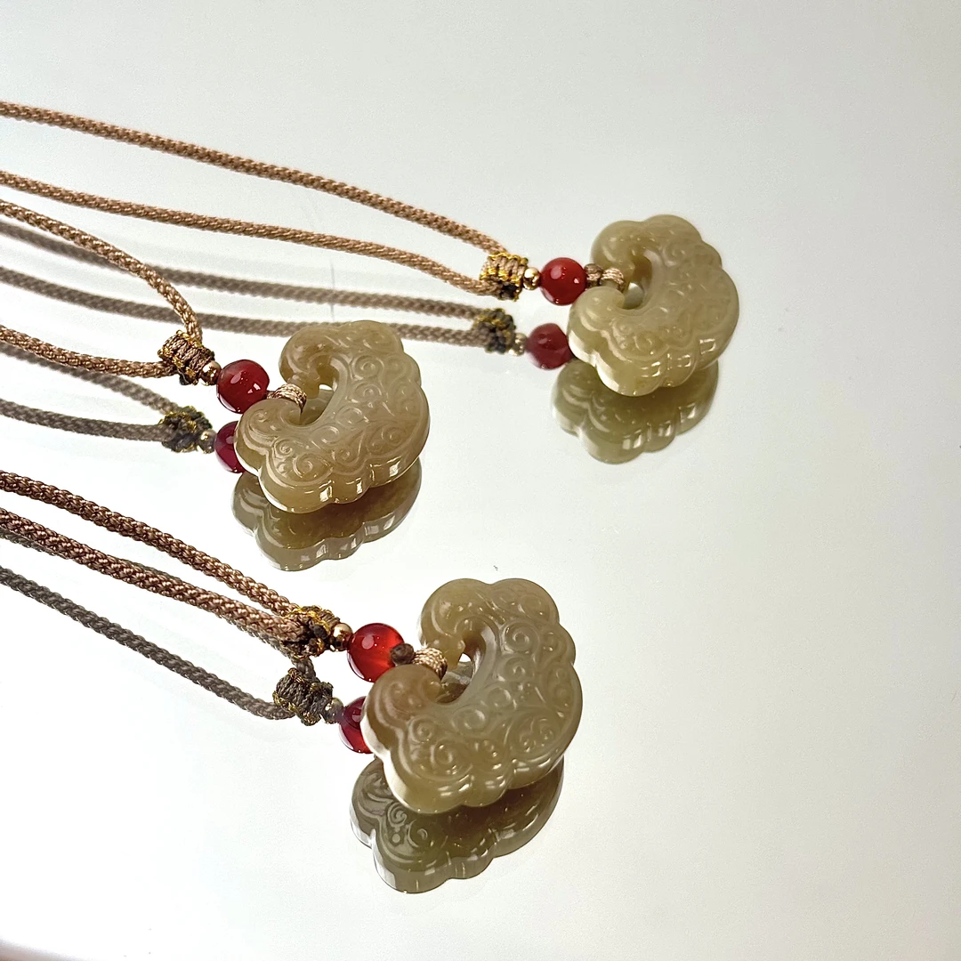 【平安进门】和田玉如意项链面小仙多样性发其一