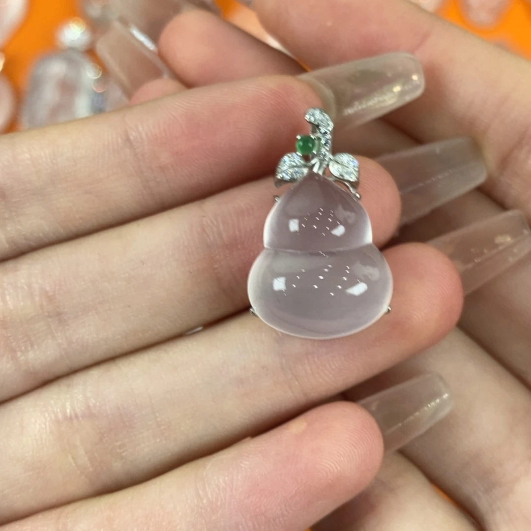 银S925镶嵌吊坠石英质玉