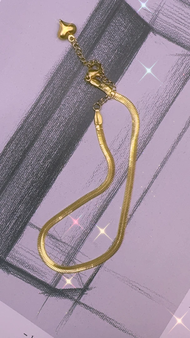 钛钢脚链 欧美风脚链饰品少女风素链简约金色气质轻奢时尚