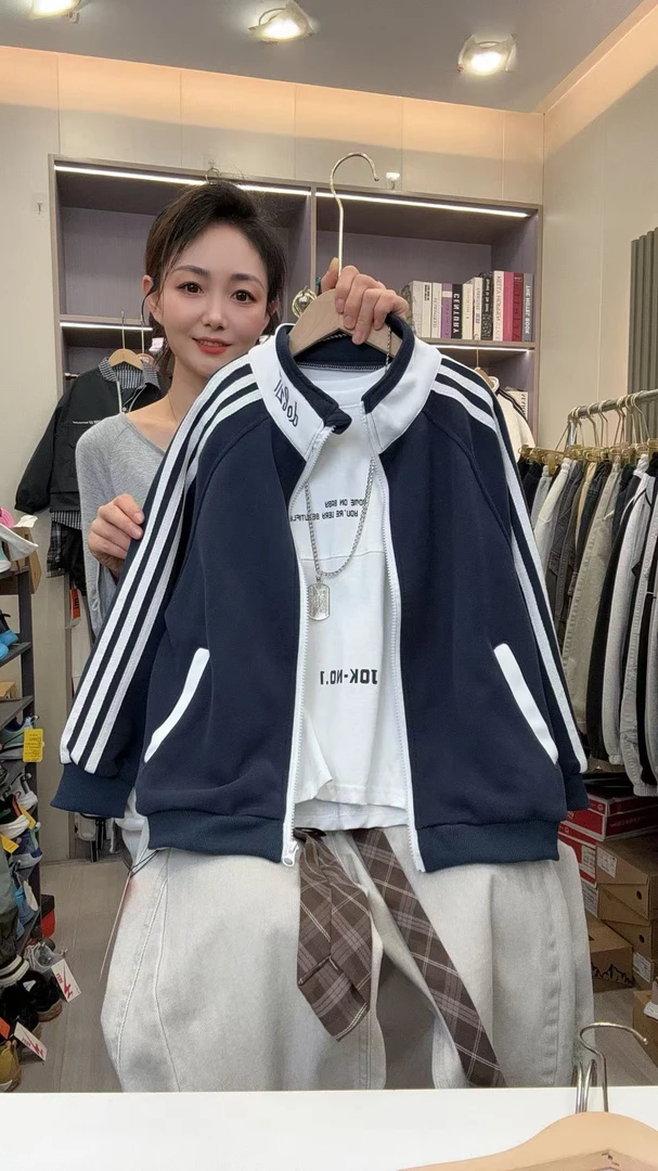 儿童韩版运动服秋季新款个性休闲立领拉链外套男女童洋气夹克衫潮